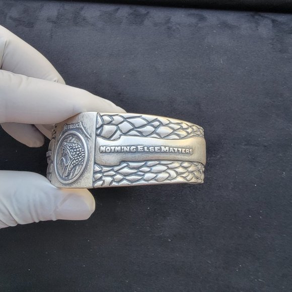 Metallica Bracelet 925 Silver Black Album Nothing Else Matters - Picture 4 of 7